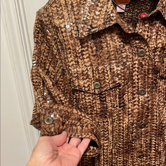 🚗🚗🚗BOGOHO🚗🚗🚗Ruby Rd. Textured Brown Button-Up Jacket—18W - Picture 6 of 9
